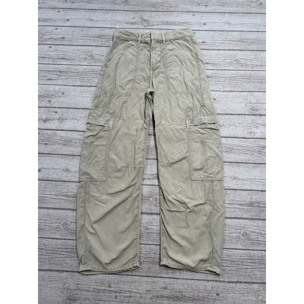 Citizens Of Humanity Cargo Pants Womens 25 Beige Wide Leg Utility Baggy Trousers